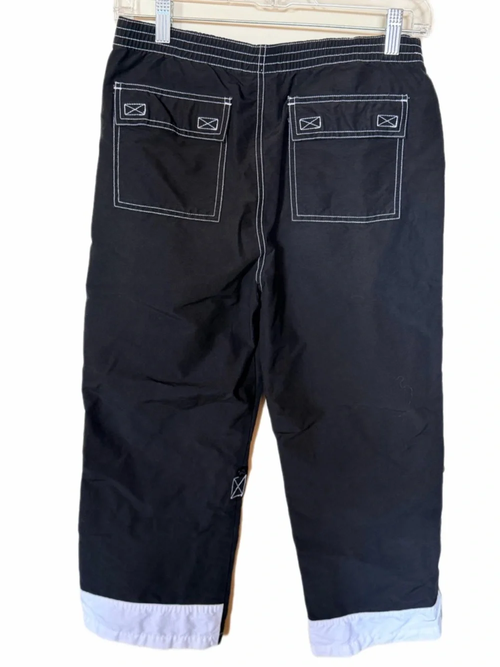 Y2K athletic cropped capri black pants S